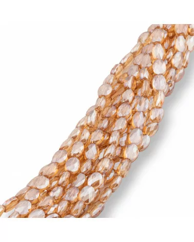 Perline Di Cristalli Ovale Piatto Sfaccettato 6x8mm Champagne-CRISTALLI A FILO | Worldofjewel.com