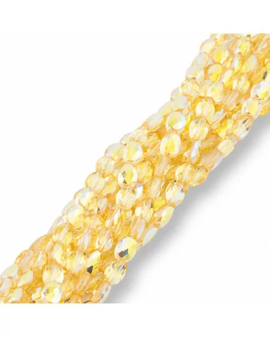 Perline Di Cristalli Ovale Piatto Sfaccettato 6x8mm Giallo-CRISTALLI A FILO | Worldofjewel.com