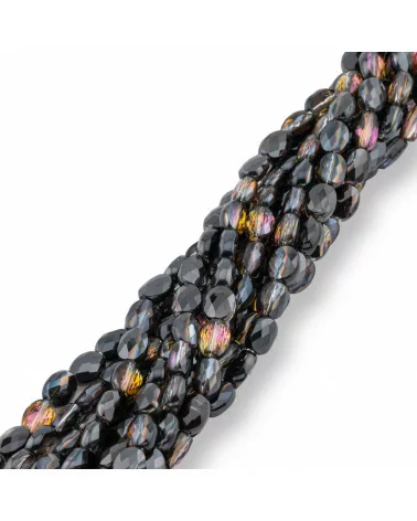 Perline Di Cristalli Ovale Piatto Sfaccettato 6x8mm Nero AB-CRISTALLI A FILO | Worldofjewel.com