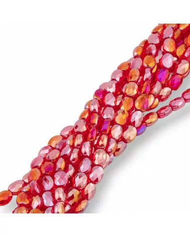 Perline Di Cristalli Ovale Piatto Sfaccettato 6x8mm Rosso-CRISTALLI A FILO | Worldofjewel.com