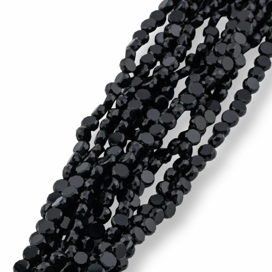 Perline Di Cristalli Tondo Piatto Sfaccettate 6mm Nero-CRISTALLI A FILO | Worldofjewel.com