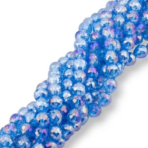 Crystal Beads Drops Briolette Faceted 8x8mm Light Blue AB