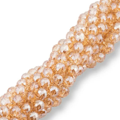 Crystal Beads Drops Briolette Faceted 8x8mm Champagne