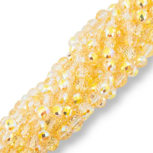 Perles de Cristal Gouttes Facettes Briolette 8x8mm Jaune