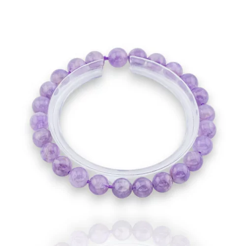 Glattes, rundes Lavendel-Amethyst-Armband (ZEG), 07 mm