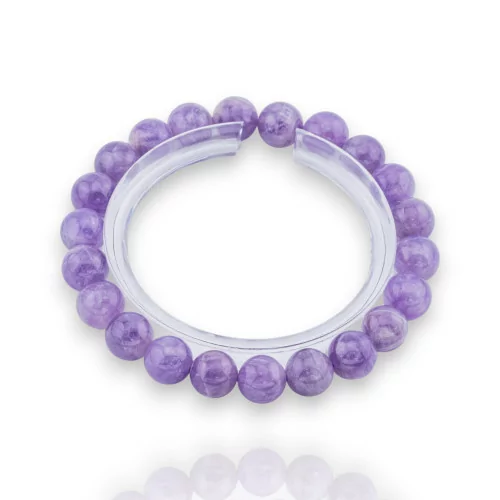 Glattes, rundes Lavendel-Amethyst-Armband (ZEG), 09 mm