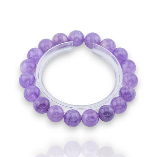 Glattes, rundes Lavendel-Amethyst-Armband (ZEG), 11 mm