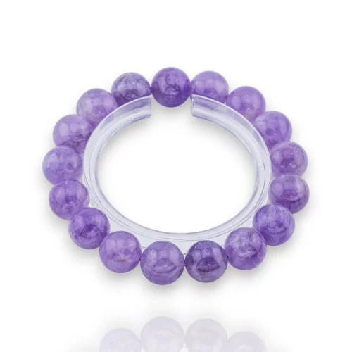 Glattes, rundes Lavendel-Amethyst-Armband (ZEG), 13 mm