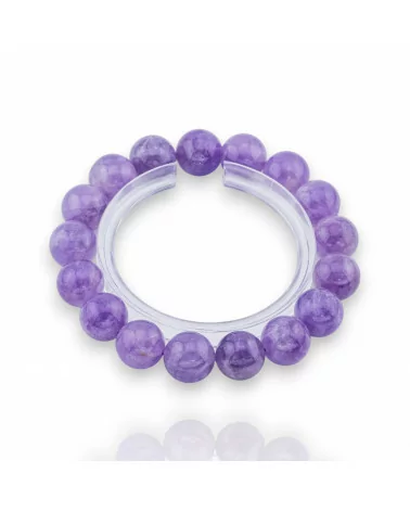 Bracciale Di Ametista Lavanda Tondo Liscio (ZEG) 13mm-BRACCIALI DI PIETRE DURE | Worldofjewel.com