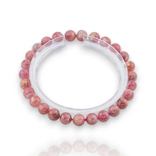 Bracelet Tourmaline Rouge Rond Lisse (NQW) 07mm