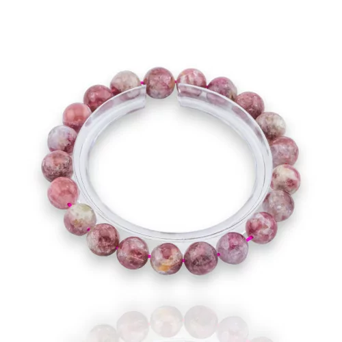 Bracelet Tourmaline Rouge Rond Lisse (NQW) 09mm