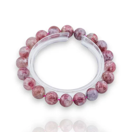 Bracelet Tourmaline Rouge Rond Lisse (NQW) 10mm