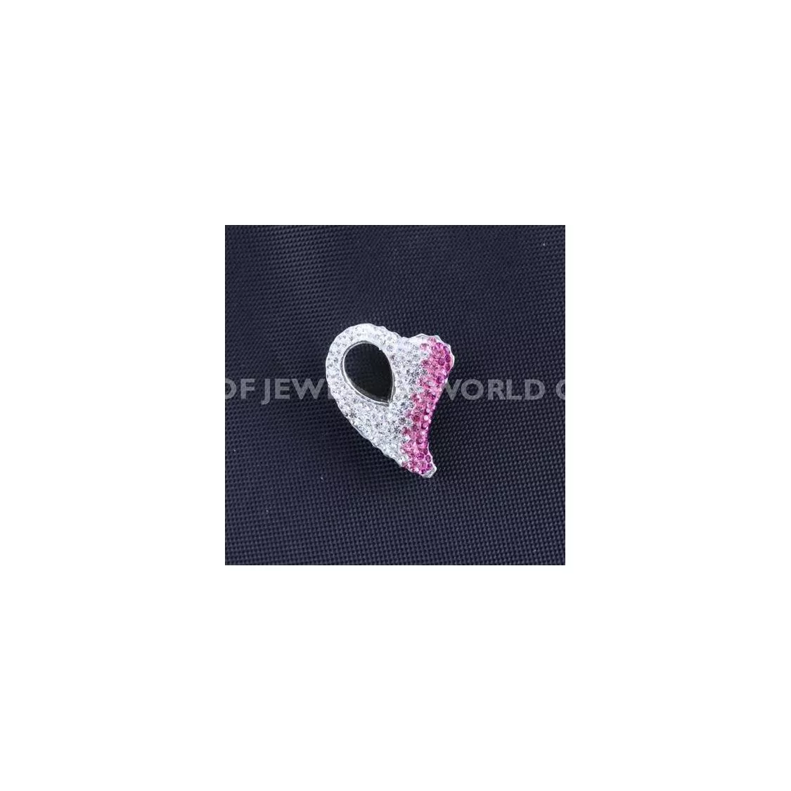 Pendente Di Argento 925 Con Strass Cuore Forato 25x28mm 1pz-ARGENTO 925 DESIGN ITALY | Worldofjewel.com