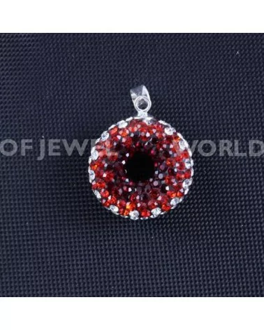 Pendente Di Argento 925 Con Strass Tondo Forato 20mm 1pz-ARGENTO 925 DESIGN ITALY | Worldofjewel.com