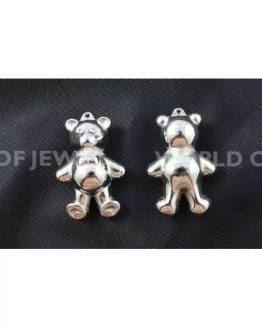 Pendente Di Argentone Orso 38x57mm - 1pz-CIONDOLI DI OTTONE | Worldofjewel.com