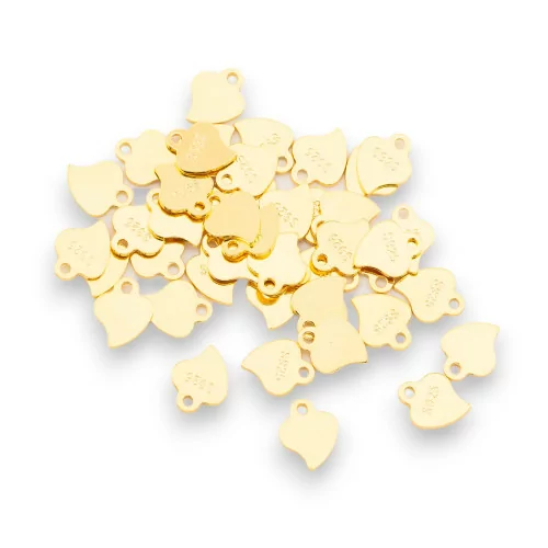 Bollatine Charms aus 925er Silber, Herz, 5,5 x 0,50 mm, 5 g, 45 Stück, ungefähr golden