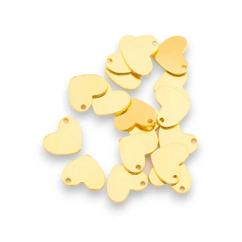 Bollatine Charms 925 Silver Heart 8x0.8mm 5gr 17pcs Approx. Gold