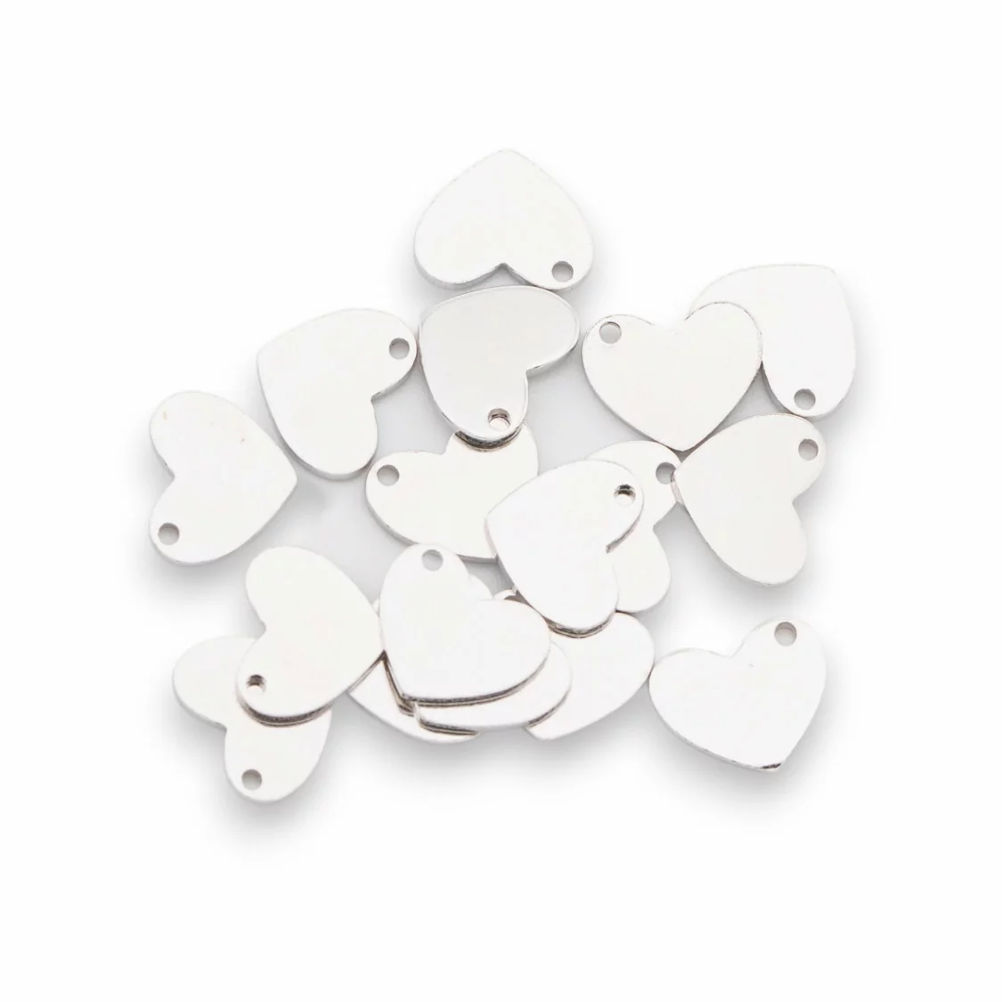 Bollatine Charms Di Argento 925 Cuore 8x0,8mm 5gr 17pz Circa Rodiato-CONNETTORI LISCI | Worldofjewel.com