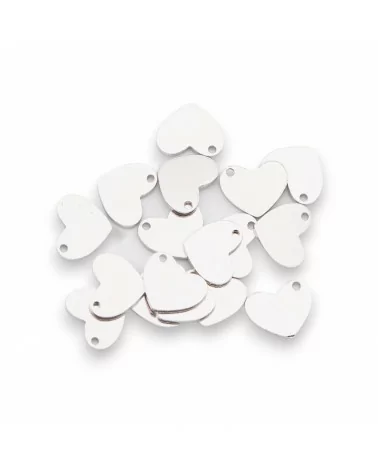 Bollatine Charms Di Argento 925 Cuore 8x0,8mm 5gr 17pz Circa Rodiato-CONNETTORI LISCI | Worldofjewel.com