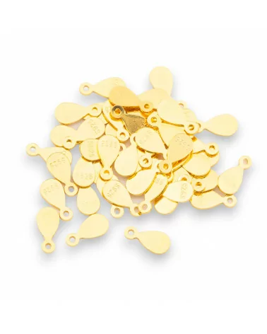 Bollatine Charms Di Argento 925 Gocce 4x8x0,50mm 5gr 50pz Circa Dorato-CONNETTORI LISCI | Worldofjewel.com