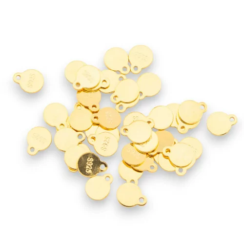 Bollatine Charms 925 Silver Round 5x0.50mm 5gr 45pcs Approx. Gold