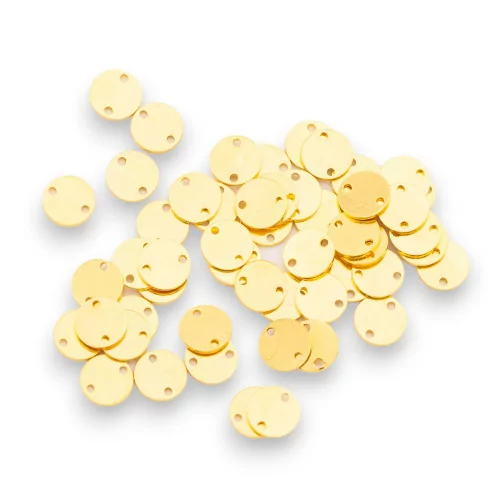 Bollatine Charms 925 Silver Round Double Hole 5x0.50mm 5gr 48pcs Approx. Gold