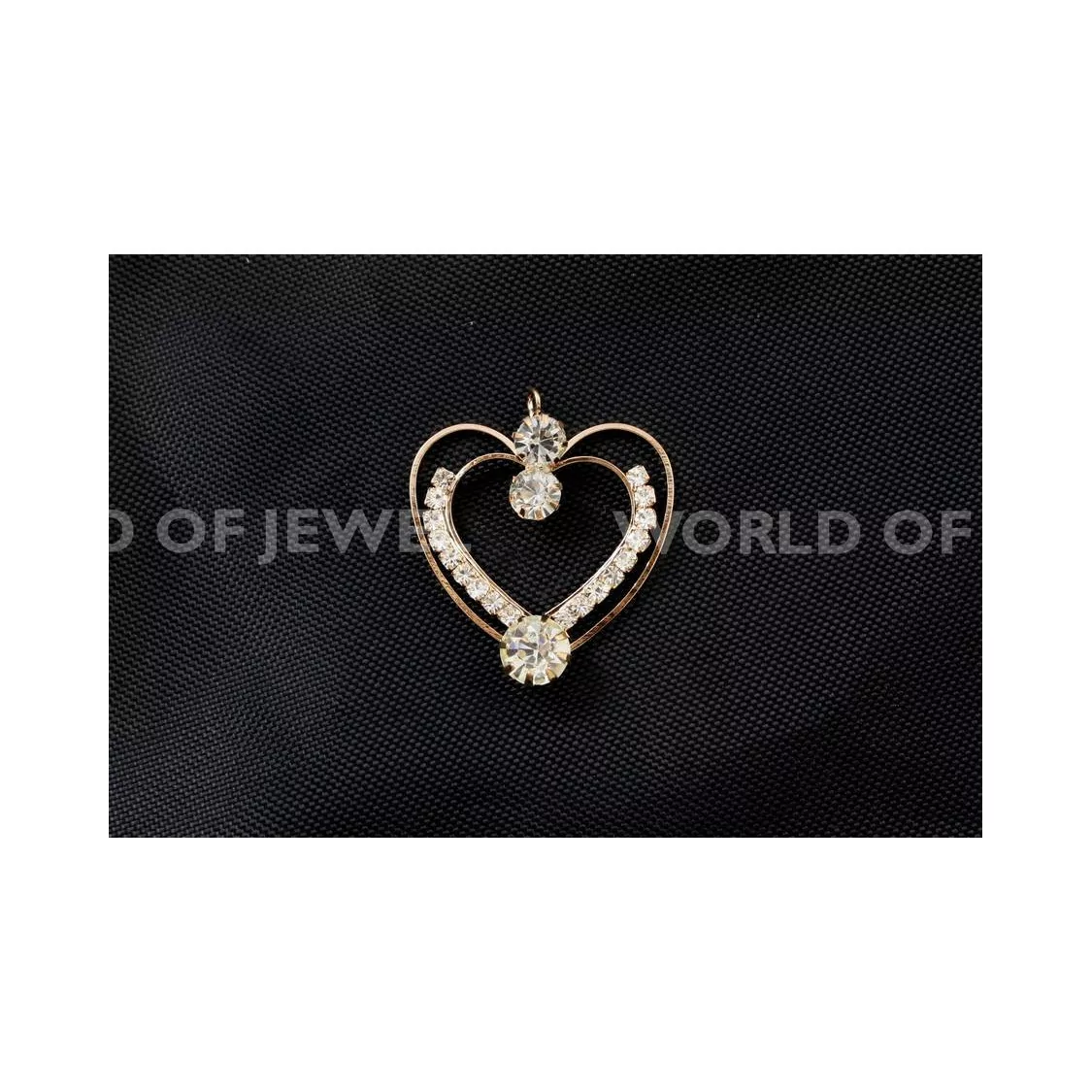 Pendente Di Ottone Con Strass Cuore 33x35mm 13pz Ramato-CIONDOLI DI OTTONE | Worldofjewel.com