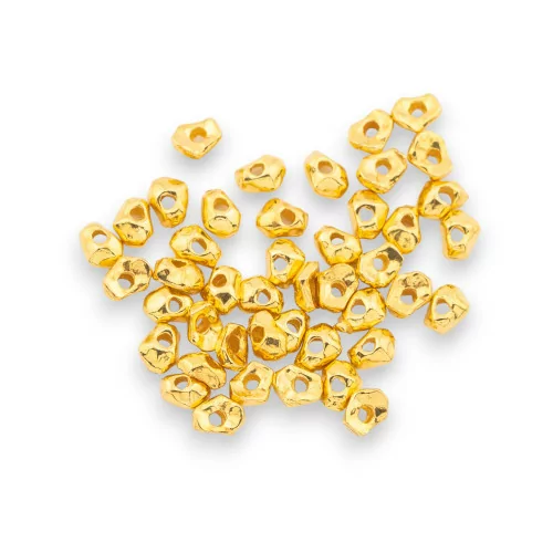 925 Silver Spacer Beads Nugget Flake 4mm 5gr Gold