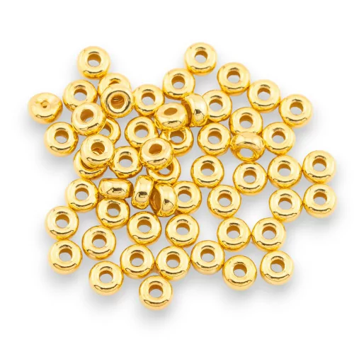 Component Spacer Beads Of 925 Silver Rondelle Donut 4,2x2,2mm 5gr 55pcs Περίπου Χρυσό