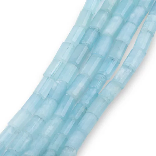 Aquamarine Milk Faceted Cylinder (VHB) 8mm