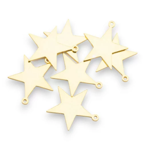 Bollatine Charms 925 Silver Star 16.5x0.8mm 7pcs Gold