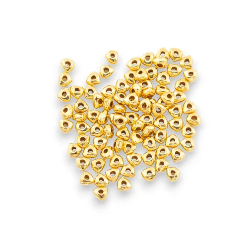 Componente espaciador Cuentas de plata 925 Triángulo 2.8x1.5mm 5gr Dorado