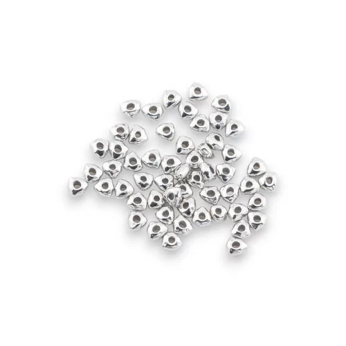 Abstandskomponente, 925er Silberperlen, Dreieck, 2,8 x 1,5 mm, 5 g, rhodiniert