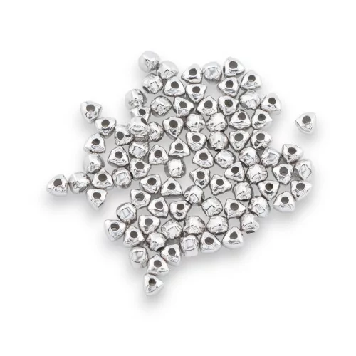 925 Silver Bead Spacer Component Triangle 3mm 5gr Rhodium Plated