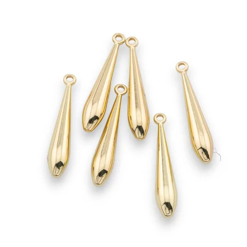 Brass Pendant Component Drop 4x20mm 22pcs Gold