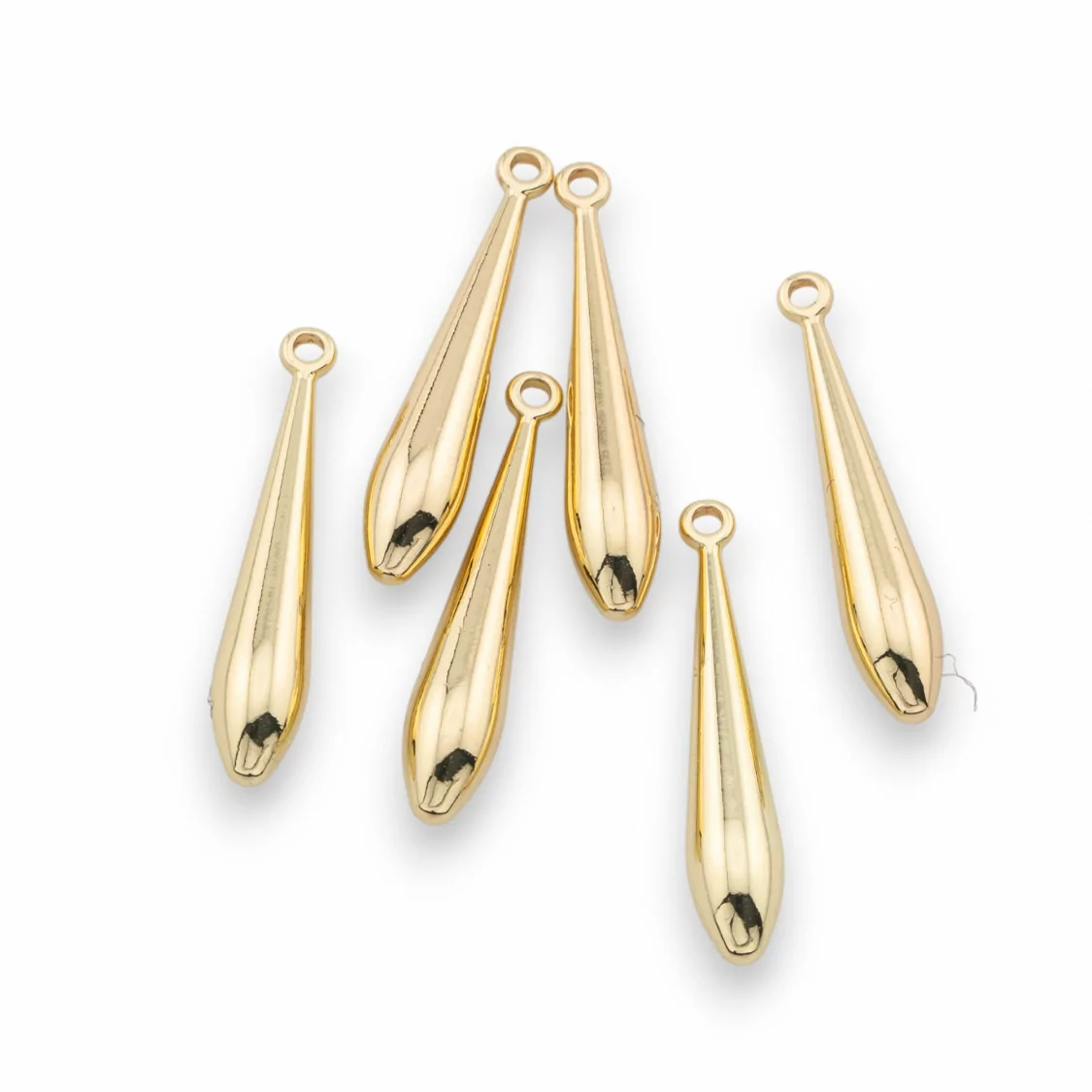 Componente Pendente Di Ottone Goccia 4x20mm 22pz Dorato-CONNETTORI CON STRASS | Worldofjewel.com