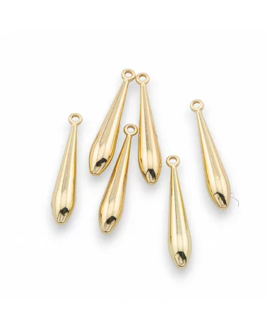 Componente Pendente Di Ottone Goccia 4x20mm 22pz Dorato-CONNETTORI CON STRASS | Worldofjewel.com