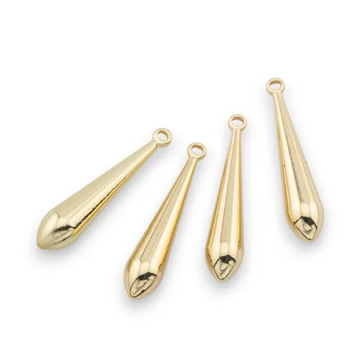 Brass Pendant Component Drop 5x22mm 20pcs Gold