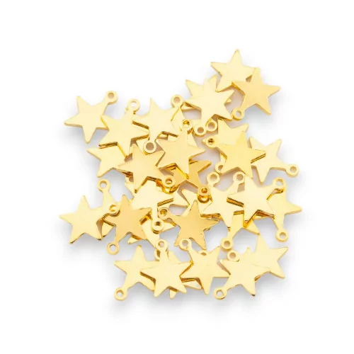 Bollatine Charms 925 Silver Star 6.5x0.5mm 5gr 50pcs Approx. Gold