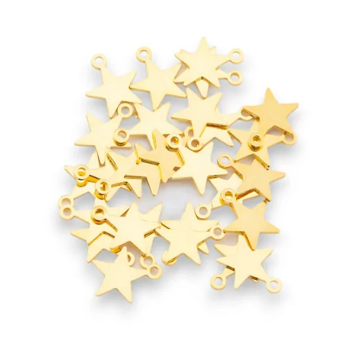 Bollatine Charms 925 Silver Star 8x0.6mm 5gr 30pcs Approx. Gold