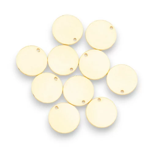 Bollatine Charms 925 Silver Round 10x0.60mm 10pcs Gold