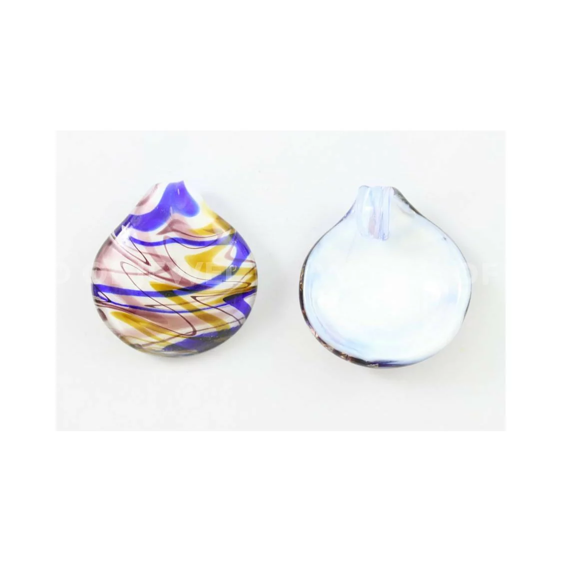 Pendente Di Vetro Di Murano A Fantasia 45mm - 2pz - Viola+Blu-CIONDOLI DI PIETRE DURE | Worldofjewel.com