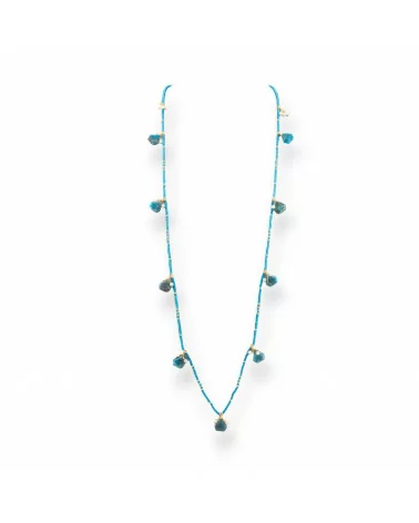 Collana Bijoux Charlestone Di Cristalli CZ Con Pietre Dure E Perle Di Maiorca Con Ematite 90cm Apatite-DESIGN ITALY | Worldofjewel.com