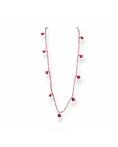 Collana Bijoux Charlestone Di Cristalli CZ Con Pietre Dure E Perle Di Maiorca Con Ematite 90cm Giada Rubellite-DESIGN ITALY | Worldofjewel.com