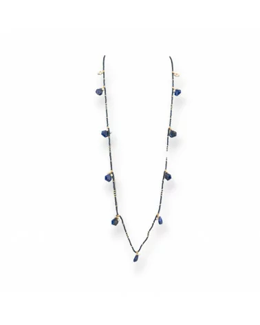 Collana Bijoux Charlestone Di Cristalli CZ Con Pietre Dure E Perle Di Maiorca Con Ematite 90cm Lapis-DESIGN ITALY | Worldofjewel.com