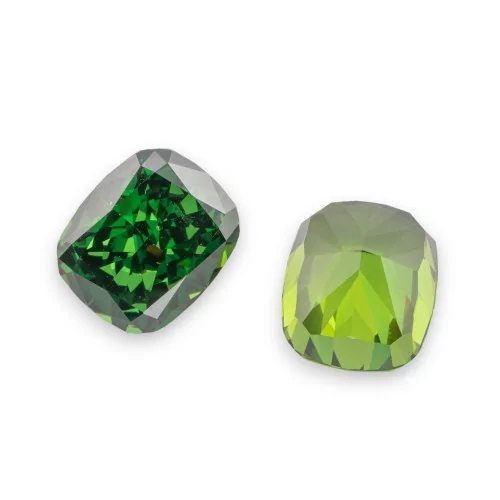 Gem Synthetic Corundum Created Corundum Cushion Cut 10x12mm 2pcs Olivine