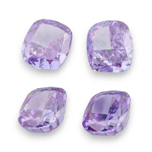 Gem Synthetic Corundum Created Corundum Cushion Cut 10x12mm 4pcs Lavender