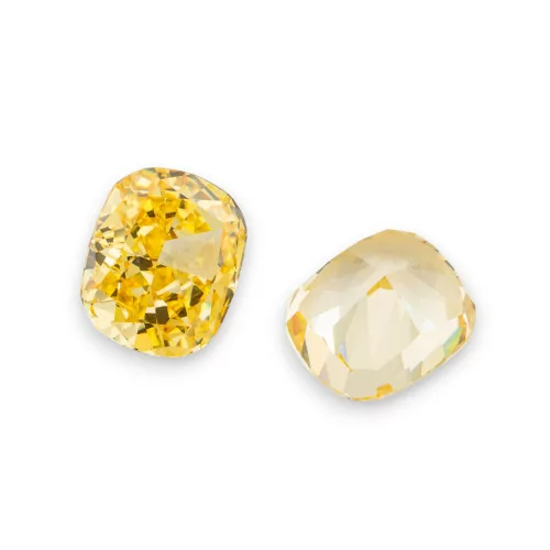 Pierre précieuse de corindon synthétique, corindon créé, taille coussin 10x12mm, 4 pièces citrine jaune