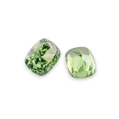 Gem Synthetic Corundum Created Corundum Cushion Cut 8x10mm 2pcs Olivine