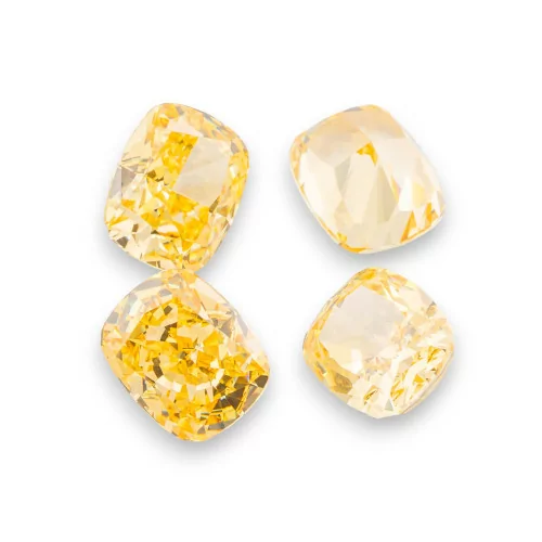 Gem Synthetic Corundum Created Corundum Cushion Cut 8x10mm 4pcs Yellow Citrine